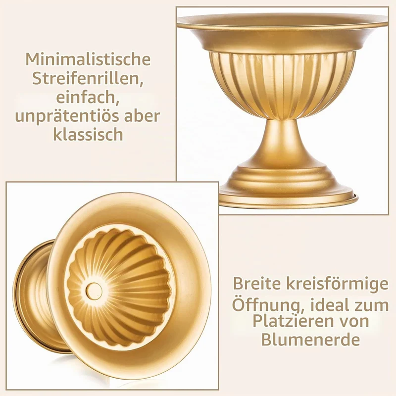 Sziqiqi Goldfarbene Metallvasen für Blumen für Hochzeitsdekorationen für Den Empfangstisch – 10 Stüc