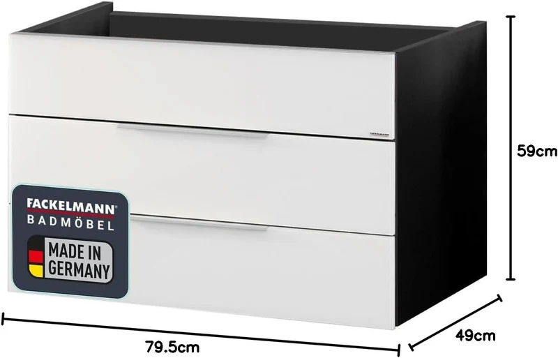FACKELMANN Waschtischunterschrank KARA / Badschrank mit Soft-Close-System / Masse (B x H x T): ca. 8