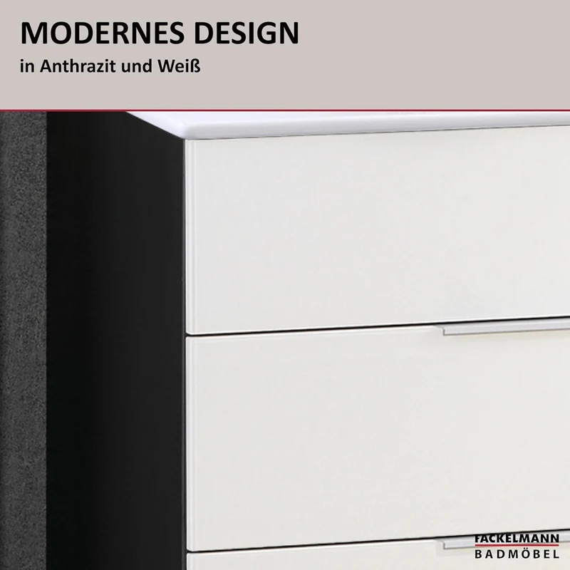 FACKELMANN Waschtischunterschrank KARA / Badschrank mit Soft-Close-System / Masse (B x H x T): ca. 8