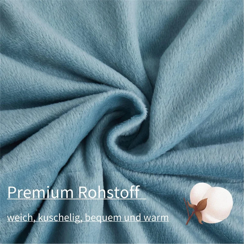 Boqingzhu Winter Bettwäsche 200×220cm Plüsch Blau Hellblau Biber Flanell Warm Kuschelig Flauschig Be