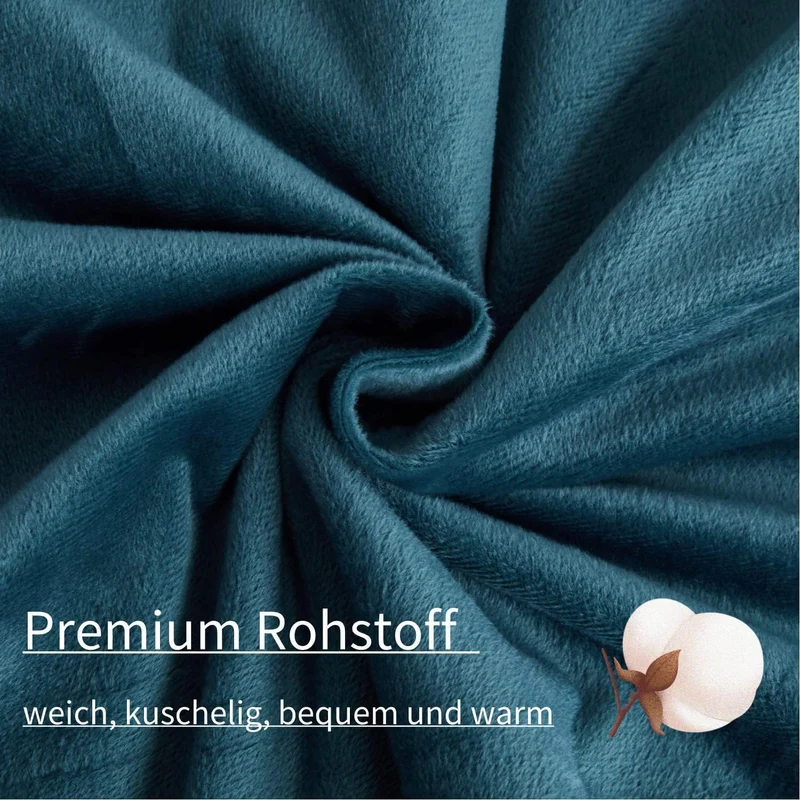 Boqingzhu Flauschige Plüsch Spannbettlaken 180x200cm Petrol Blau Fleece Flanell Cashmere Touch Spann