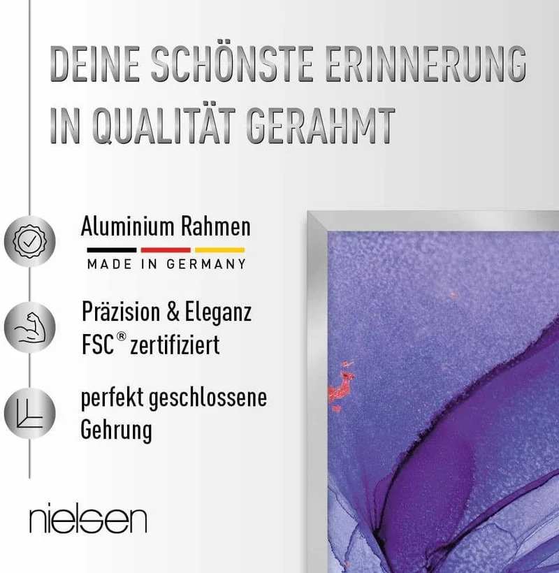 nielsen Aluminium Bilderrahmen Alpha, 24x30 cm, Eiche Weiss Eiche Weiss 24 x 30 cm, Eiche Weiss 24 x