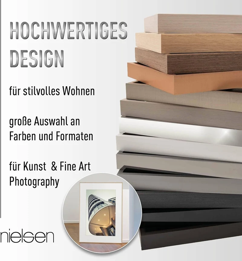 nielsen Aluminium Bilderrahmen Alpha, 24x30 cm, Eiche Weiss Eiche Weiss 24 x 30 cm, Eiche Weiss 24 x