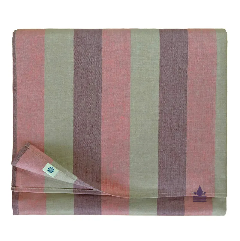 Linen & Cotton Tischdecke Wachstuch Gartentischdecke Silva - 100% Leinen, Lila Rosa Grau (147 x 147