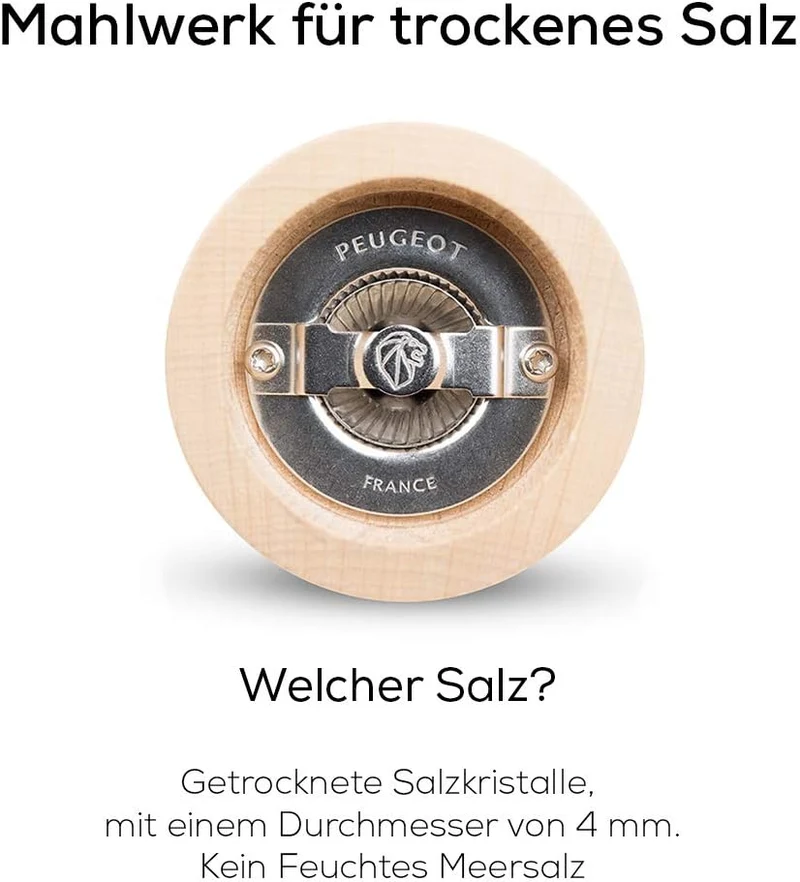 PEUGEOT - Salzmühle Paris u‘Select 27 cm - 6 voreingestellte Mahlgrade - Aus PEFC-zertifiziertem Hol