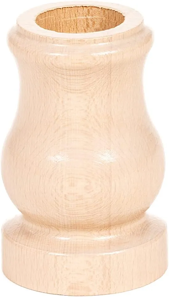 MomoMoments Holztulpen, Holzblumen, Holzdekoration, Holz-Kunstblumen, 9 Tulpen in Holzvase Retro Nat
