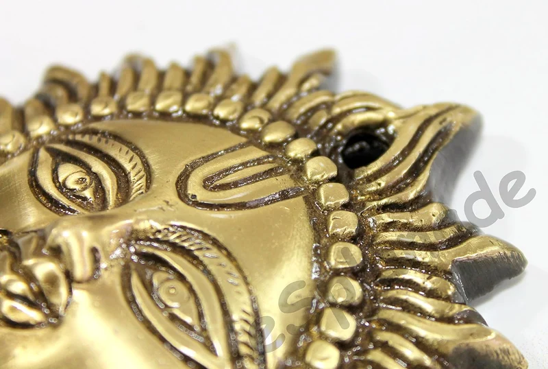 eSplanade - Brass Sun Wall Decor - Beautiful Sun (Surya) Face Murti Idol Statue Sculpture Wall Hangi