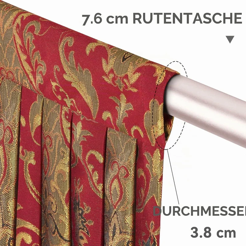 TOPLUXE Swag Volant Vorhang für Schlafzimmer Esszimmer Wohnzimmer Küche, Damast Kurzstore Waterfall