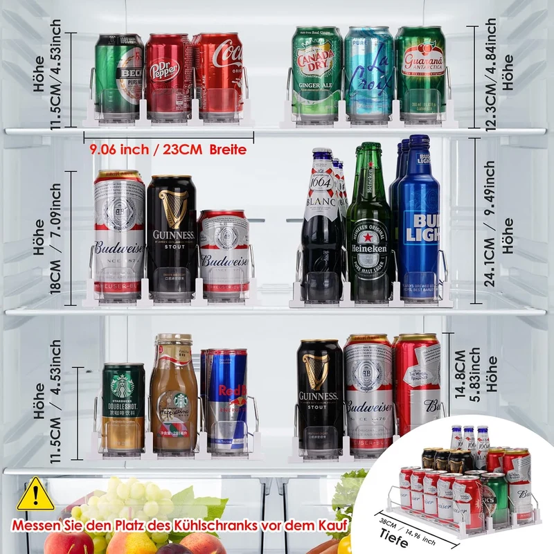 BingoHive Automatisch Kühlschrank Dosen Organizer Kühlschrank Organizer Dosen Dosenhalter Kühlschran