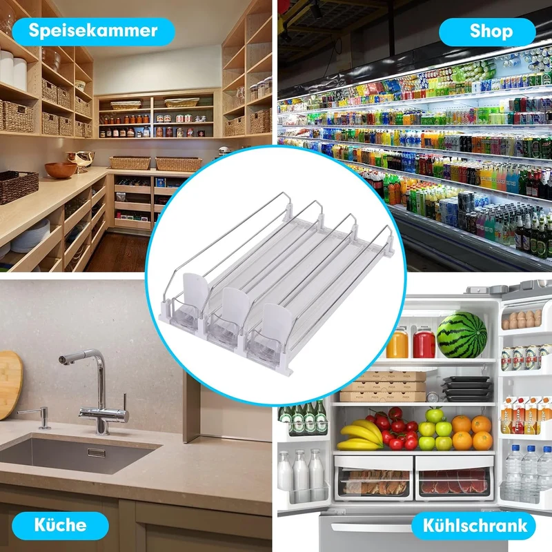BingoHive Automatisch Kühlschrank Dosen Organizer Kühlschrank Organizer Dosen Dosenhalter Kühlschran