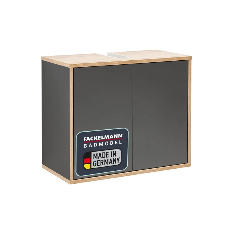 FACKELMANN Finn Waschbeckenunterschrank (60 x 50 x 30,5 cm) – Unterschrank für Waschbecken mit Aussp