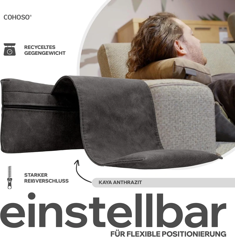COHOSO® Nackenkissen für Gartenstühle mit Gegengewicht - Sesselkissen Kopfstütze für Sofa & Couch, K