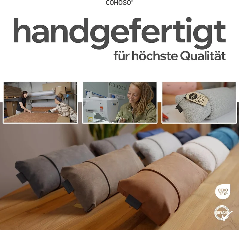 COHOSO® Nackenkissen für Gartenstühle mit Gegengewicht - Sesselkissen Kopfstütze für Sofa & Couch, K