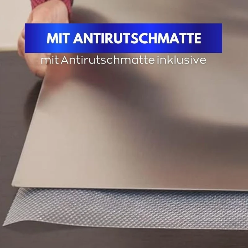 INOXLM Schneidebrett Edelstahl zum Kneten, Edelstahl Arbeitsplatte verschiedene Grössen für Küche, B