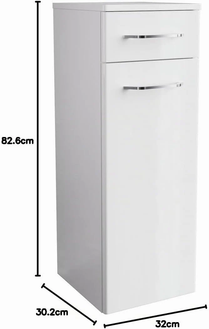 FACKELMANN Milano Midischrank mit Tür und Schublade – Schrank für Badezimmer (30,5 cm x 83 cm x 32 c
