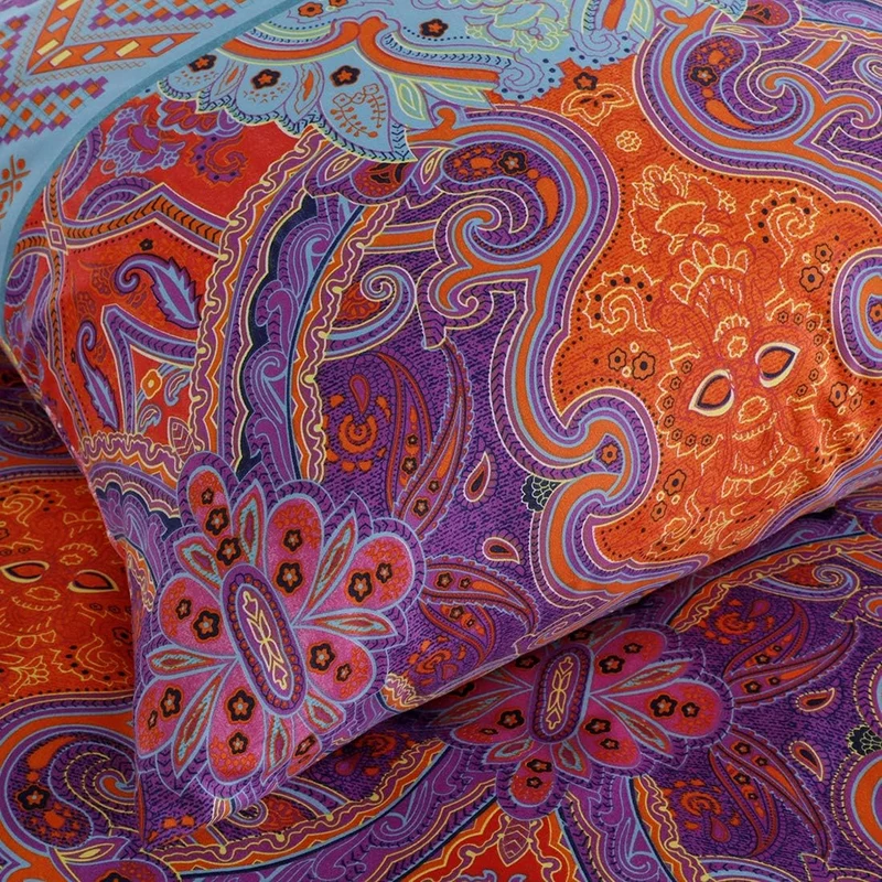 Omela Bettwäsche Boho 220x240 3 Teilig Exotisch Indisch Design Bohemian Bettbezug mit Reissverschlus