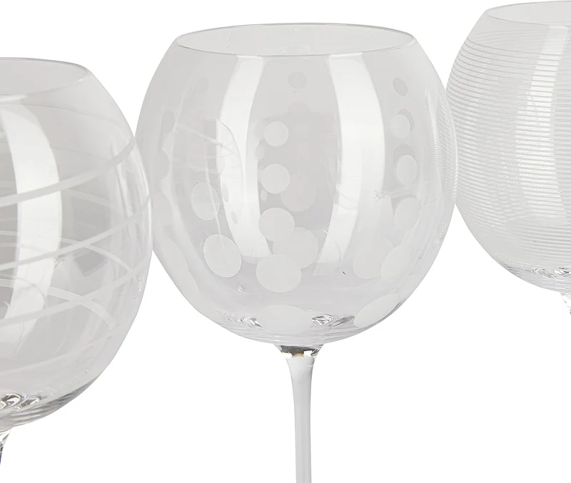 CREATIVE TOPS Mikasa Cheers Ginschwenkgläser aus Kristall, Set mit 4 Ballon, Gin-Gläser Silber, Ball