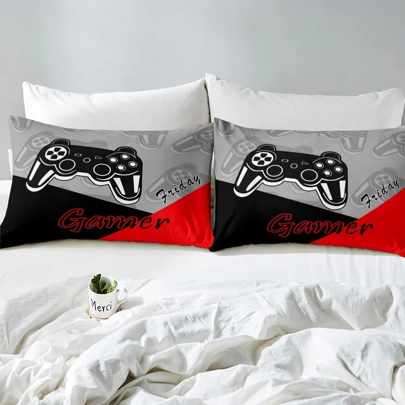 Gamer Bettbezug Set für Jungen Jugendliche Spiel Bettwäsche Set 135x200cm, Videospiel Wohnkultur Spi