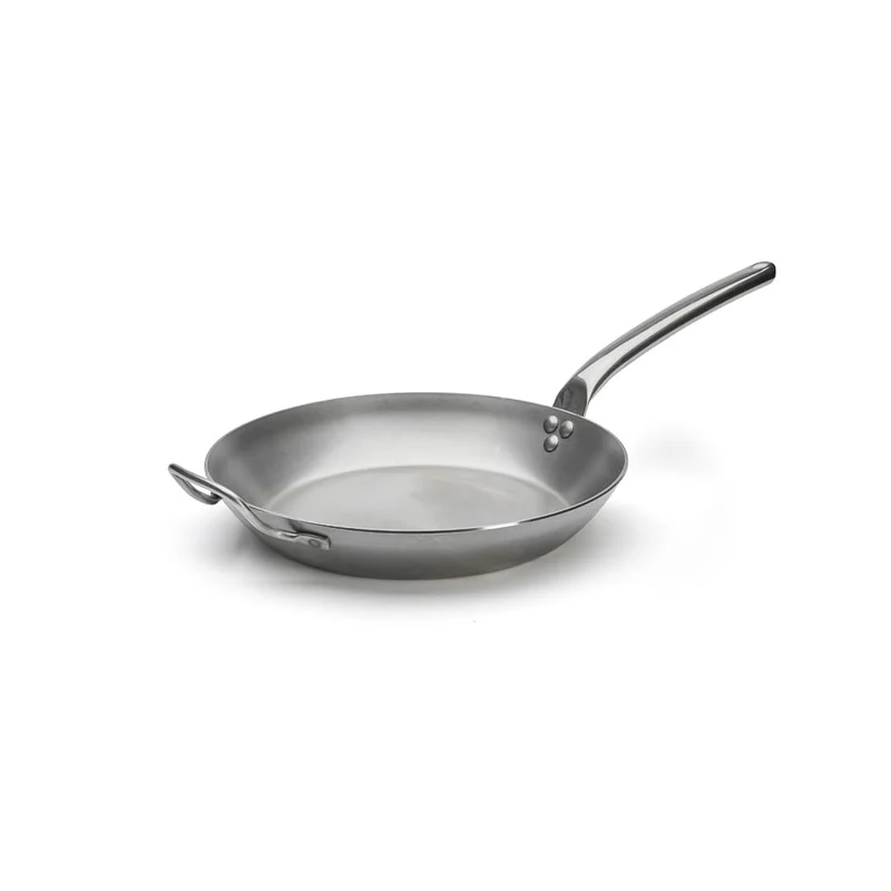 De Buyer - Bratpfanne CARBONE PLUS aus Eisenstahl mit Gegengriff - 32 cm Durchmesser - 5130.32, 32 c
