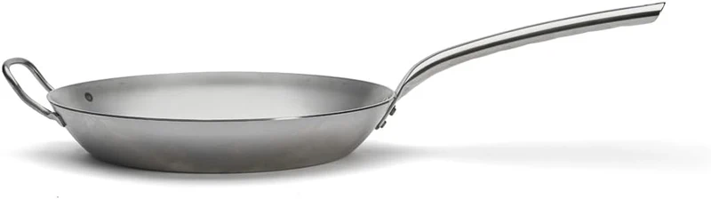 De Buyer - Bratpfanne CARBONE PLUS aus Eisenstahl mit Gegengriff - 32 cm Durchmesser - 5130.32, 32 c