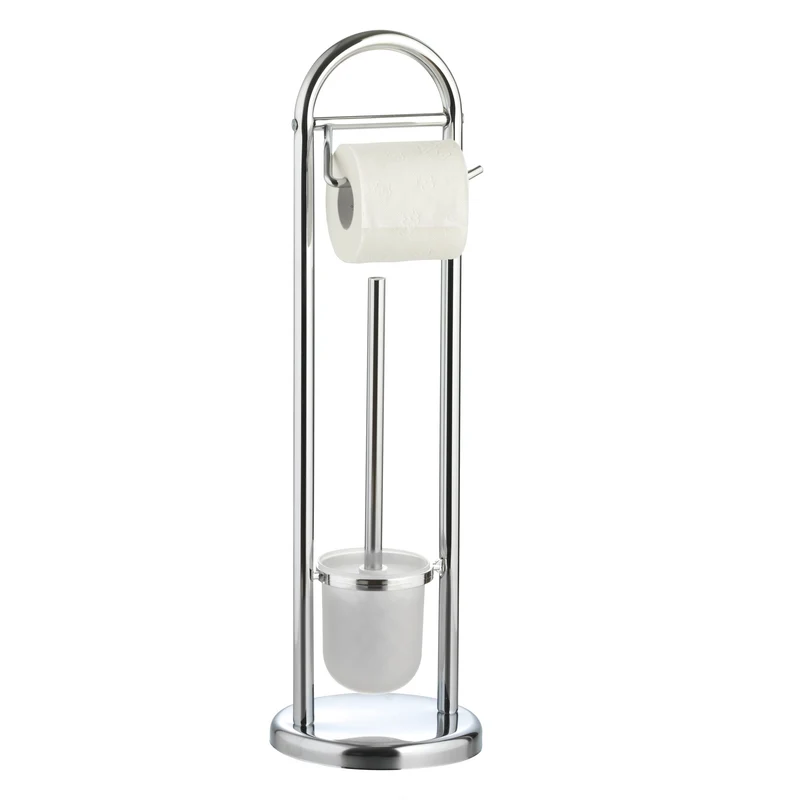 axentia WC-Garnitur Marino aus Chrom - Toilettenpapierhalter, Toilettenbürste & Klobürstenhalter ste