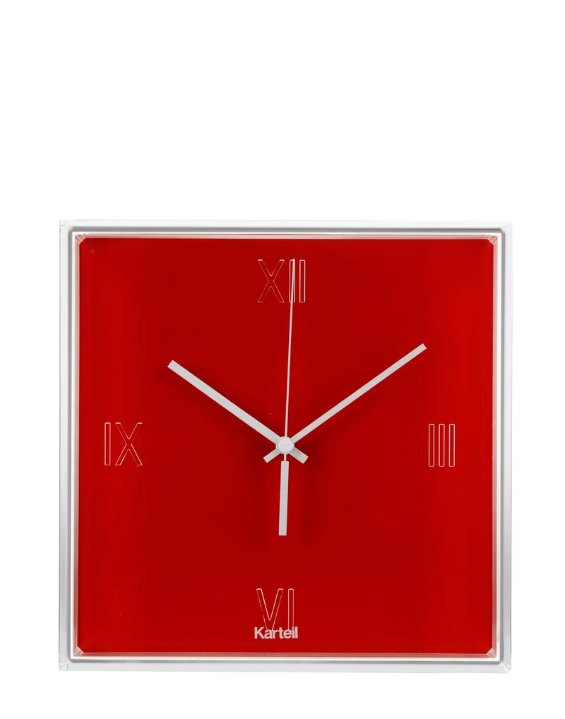 Kartell 190010 Tic und Tac, Wall Clock, Orangerot Deckende Farben , 30.0x30.0x8.0 cm Rosso Aranciato