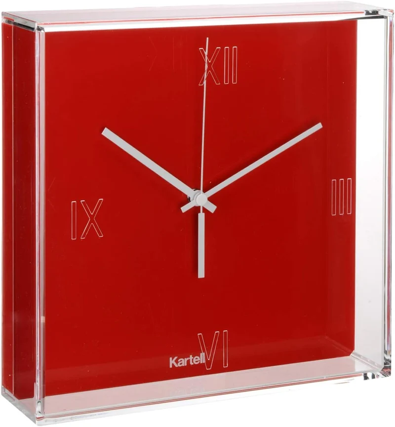 Kartell 190010 Tic und Tac, Wall Clock, Orangerot Deckende Farben , 30.0x30.0x8.0 cm Rosso Aranciato