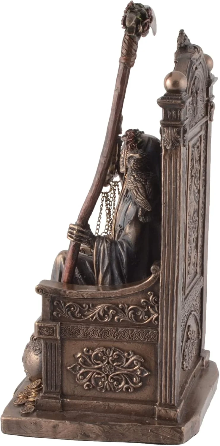 Santa Muerte auf Thron mit Sense und Waage - bronziert/coloriert by Veronese