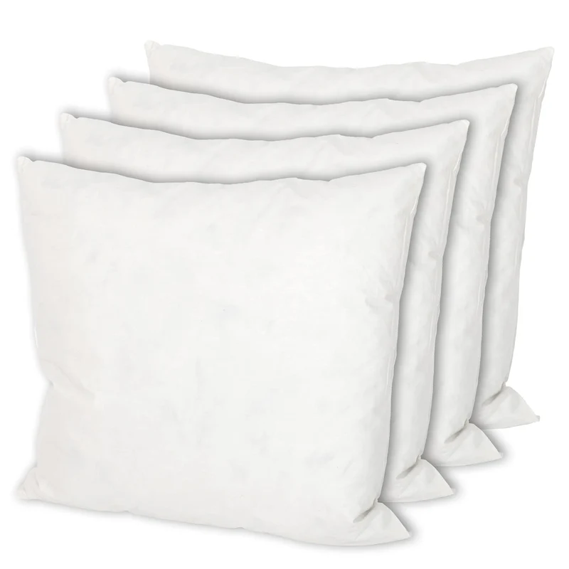 MSS e.K. 4er Set Federkissen | Grösse: 25 cm x 25 cm | Füllgewicht: je 110 Gramm | 100% Baumwolle |