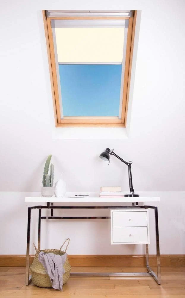 Bloc Skylight Rollo Für Velux Dachfenster Blockout, cremefarben, S06 S06 Für Velux Dachfenster Cream