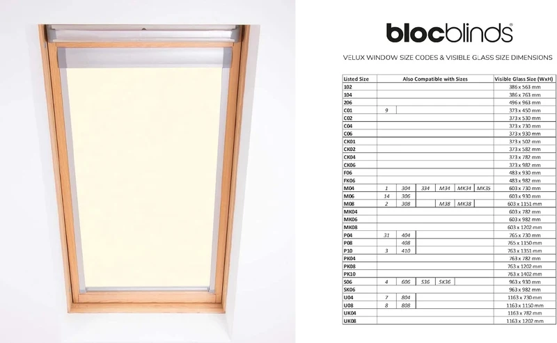 Bloc Skylight Rollo Für Velux Dachfenster Blockout, cremefarben, S06 S06 Für Velux Dachfenster Cream