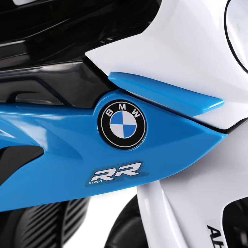 HOMCOM BMW S1000RR 6V Elektromotorrad mit Scheinwerfer mit Musik Blau, Blau