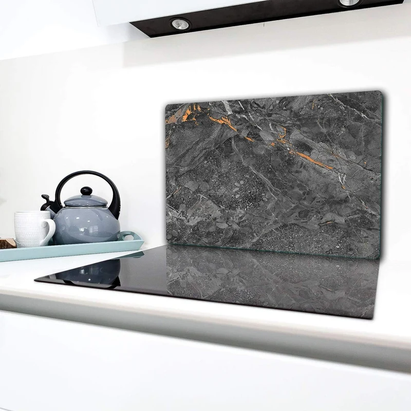 TMK | Herdabdeckplatte 80x52 cm 1-teilig Ceranfeldabdeckung Induktion Herdschutz Spritzschutz Glaspl