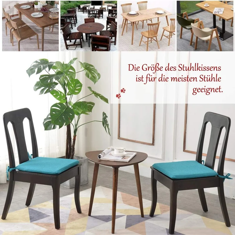 BALCONY & FALCON 2er Set Stuhlkissen, Memory Foam Stuhlkissen x 1, Exquisites Stoff Stuhlkissen x 1,