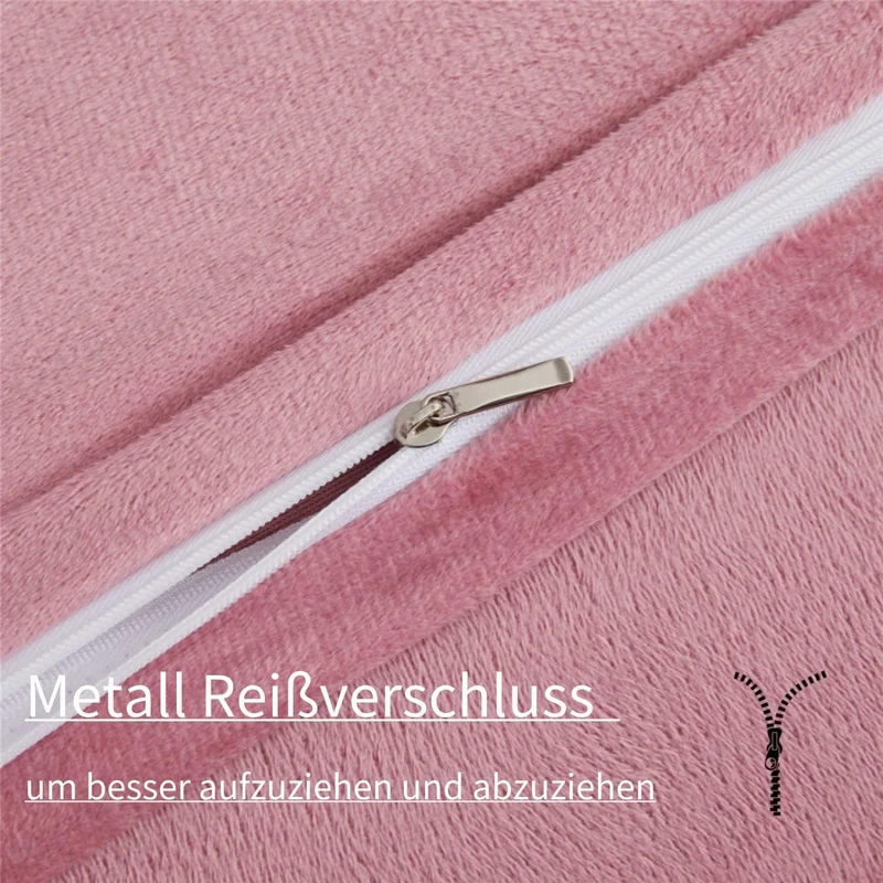 Boqingzhu Plüsch Bettwäsche 200×200cm Biber Rosa Altrosa Flanell Winter Warm Kuschelig Flauschig Bet