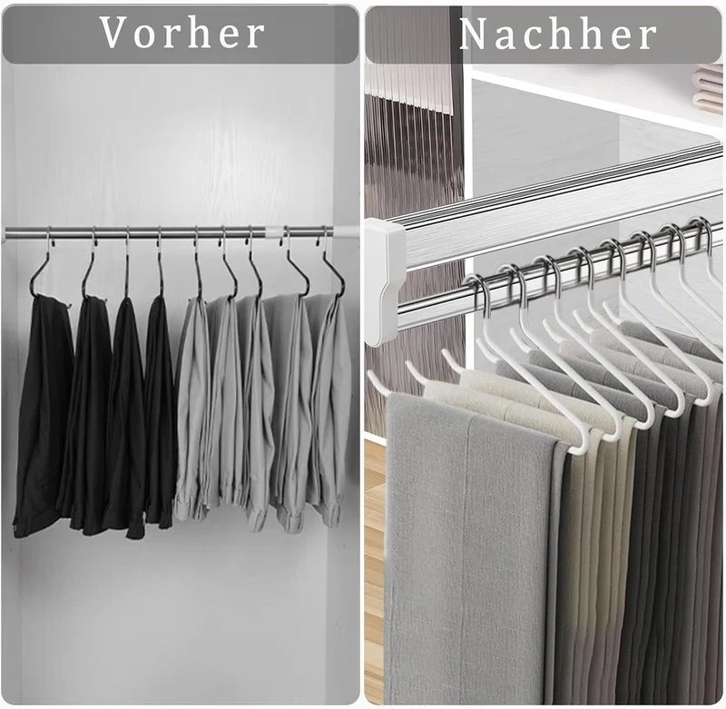 Ausziehbare Kleiderstange zum Herausziehen der Kleiderbügel Verstellbarer Kleiderschrank Teleskopsta