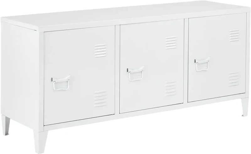 [en.casa] Fernsehschrank Kotka Metall 58 x 113 x 40 cm Fernsehtisch Fernsehregal TV-Schrank mit 3 Sc