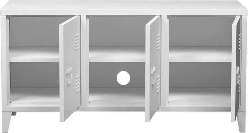 [en.casa] Fernsehschrank Kotka Metall 58 x 113 x 40 cm Fernsehtisch Fernsehregal TV-Schrank mit 3 Sc