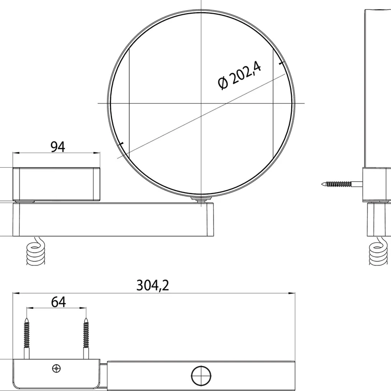 Emco Universal LED Kosmetik- und Rasierspiegel am Flexarm, runder Kosmetikspiegel mit Beleuchtung zu