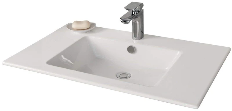 FACKELMANN Waschbecken KERA 810 / Waschtisch aus Keramik / Masse (B x H x T): ca. 81 x 16,5 x 51 cm
