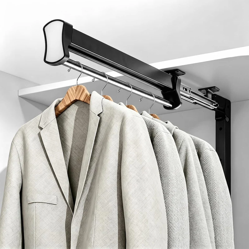 Kleiderstange Schrank Ausziehbar, Ausziehbare Kleiderstange zum Herausziehen der Kleiderbügel, kleid