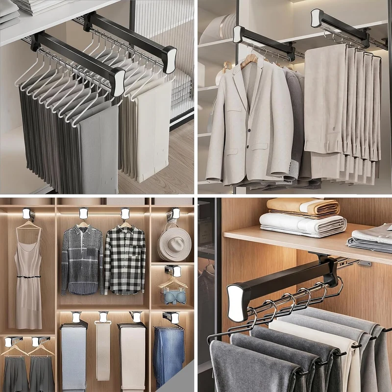 Kleiderstange Schrank Ausziehbar, Ausziehbare Kleiderstange zum Herausziehen der Kleiderbügel, kleid