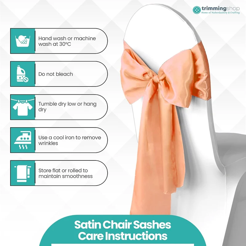 Trimming Shop Satin Sash Wedding Chair Cover Sashes Band Wider Fuller Bows Ribbon for Reception Birt