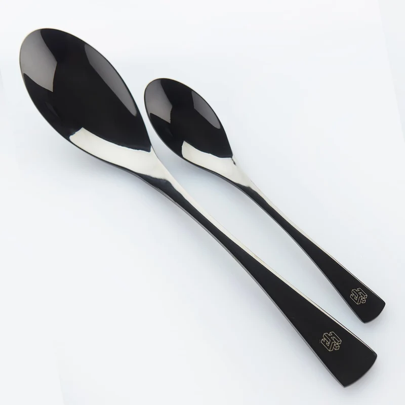 Chef Frank Haasnoot Plattierlöffel | Rocher Löffel-Set | Schwarz | 2 hochwertige Quenelle-Löffel | K