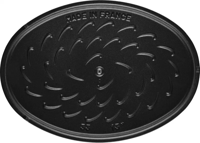 STAUB BORD OVAAL 32 CM MET DEKSEL APPELBLAUWZEEGROEN 'LA MER' NEW CLASSIC 11223337