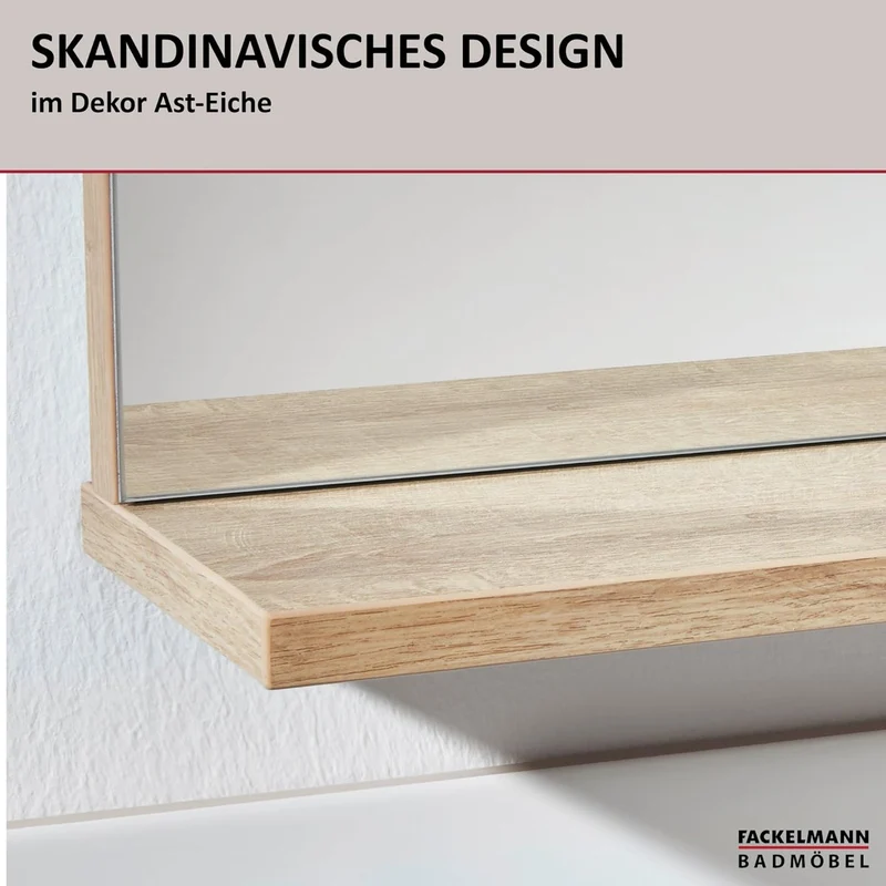 FACKELMANN Spiegelelement Finn/Badspiegel mit Ablage/Masse (B x H x T): ca. 60 x 69,5 x 13,5 cm/hoch