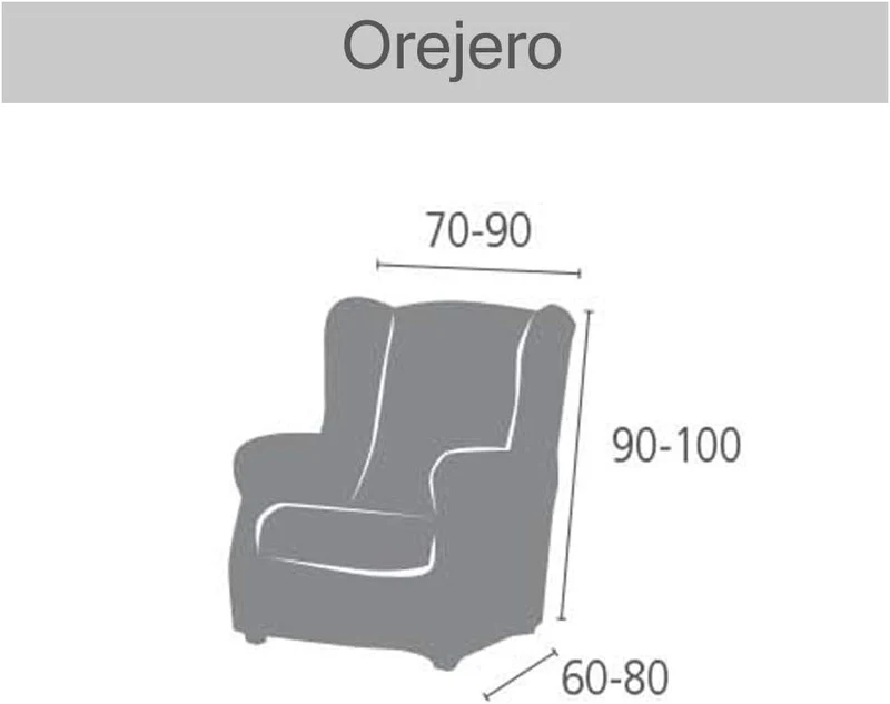 Eysa Aquiles elastisch Sofa überwurf ohrensessel Farbe 01-beige, Polyester-Baumwolle, 37 x 29 x 5 cm