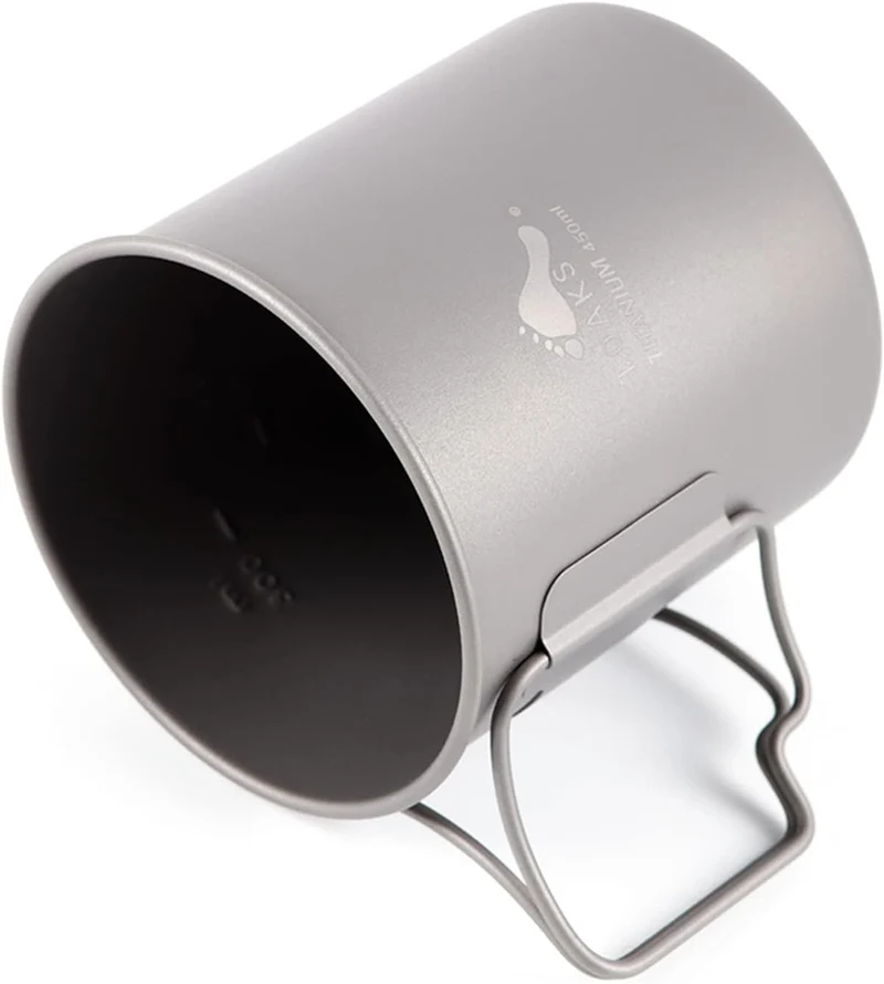 TOAKS 450 ml Titanbecher für Rucksackreisen, Camping, Kaffeekanne, ultraleichtes Campinggeschirr 450