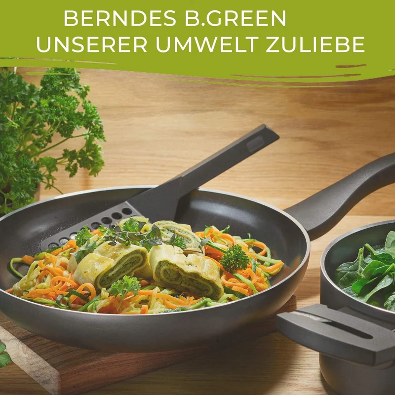 Berndes Topf 16 cm, b.green Alu Recycled Induction, Stieltopf hergestellt zu 100% aus recycelten Get