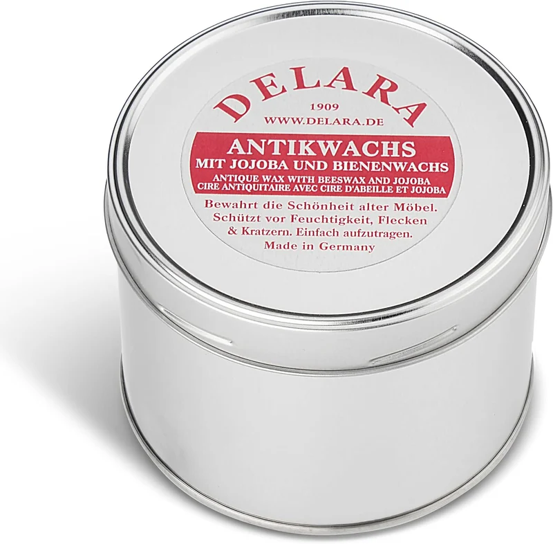 DELARA Antikwachs mit Jojoba und Bienenwachs, schützt antike Möbel vor Austrocknung und Oxidation, s